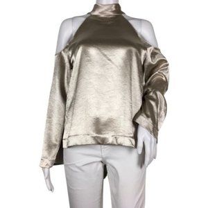 Ramy Brook Woman Cold Shoulder Top Gold Color DM33